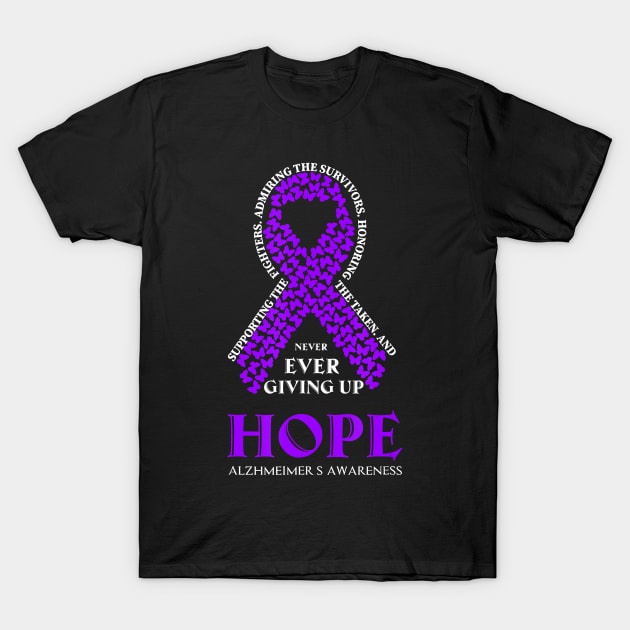 PURPLE RIBBON ALZHEIMERS WOMENS MENS ALZHEIMER AWARENESS Gift T-Shirt by thuylinh8